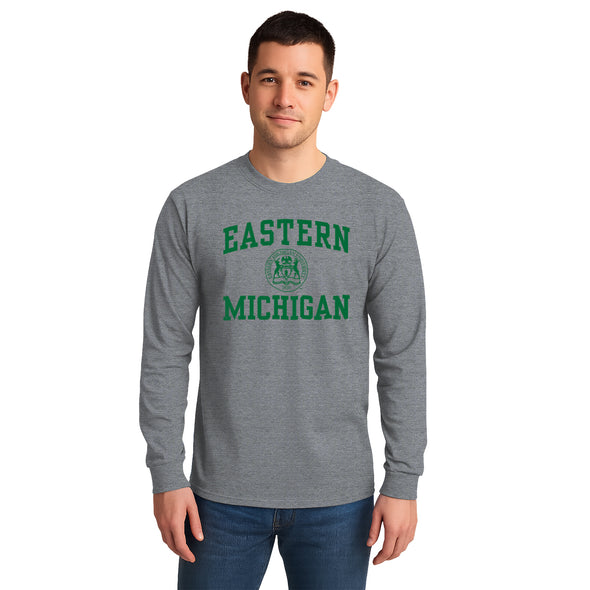 Eastern Michigan University Heritage Long Sleeve T-Shirt (Charcoal Grey)