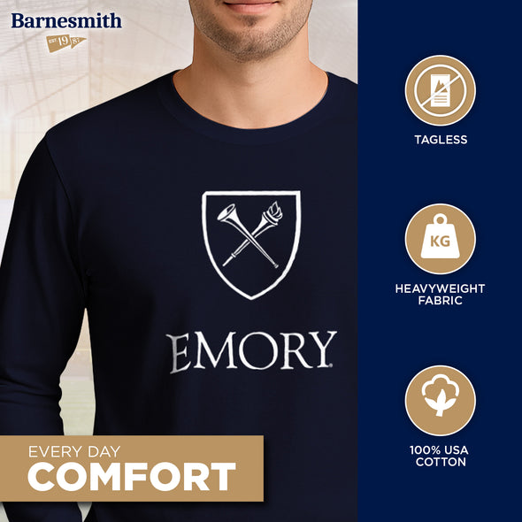 Emory University Heritage Long Sleeve T-Shirt (Navy)