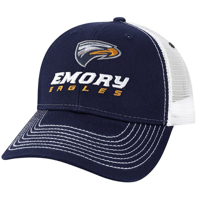 Emory University Sideline Trucker Hat One-Size (Navy/White)