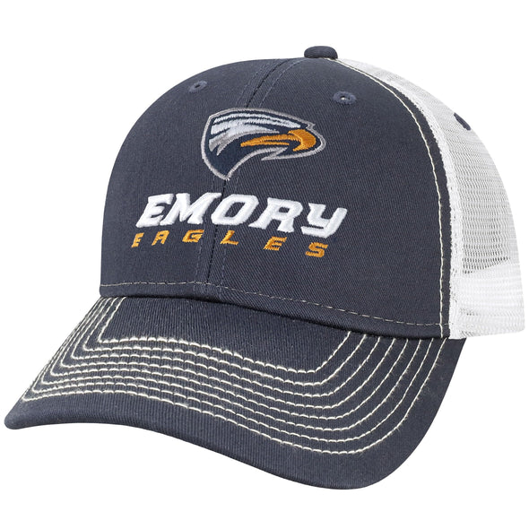 Emory University Sideline Trucker Hat One-Size (Navy/White)