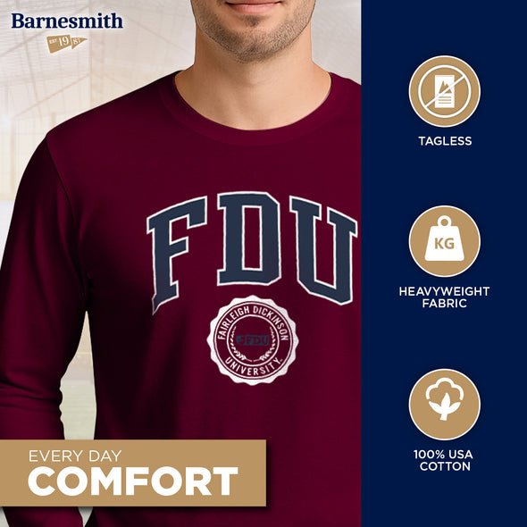 Fairleigh Dickinson University Heritage Long Sleeve T-Shirt (Maroon)