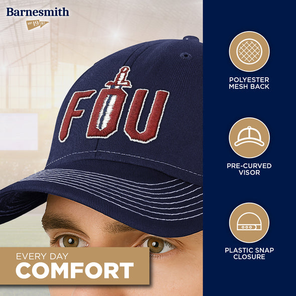 Fairleigh Dickinson University Sideline Trucker Hat One-Size (Navy/White)