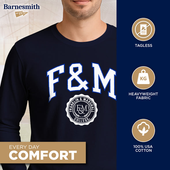 Franklin & Marshall College Heritage Long Sleeve T-Shirt (Navy)