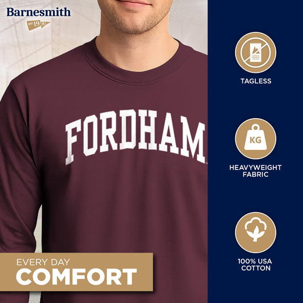 Fordham University Classic Long Sleeve T-Shirt (Maroon)