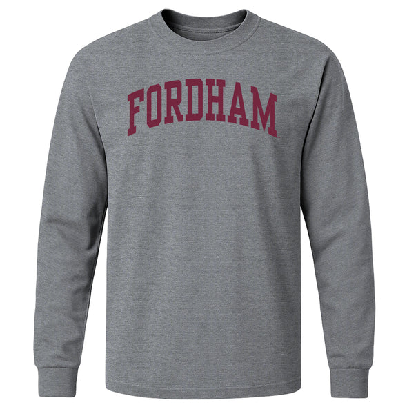 Fordham University Classic Long Sleeve T-Shirt (Charcoal Grey)