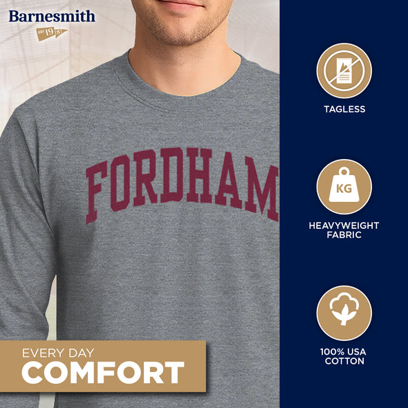 Fordham University Classic Long Sleeve T-Shirt (Charcoal Grey)