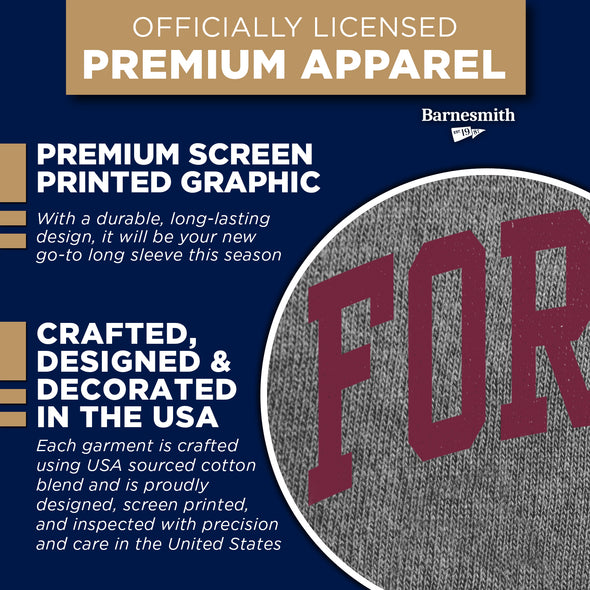 Fordham University Classic Long Sleeve T-Shirt (Charcoal Grey)