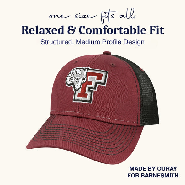 Fordham University Sideline Trucker Hat One-Size (Maroon/Black)