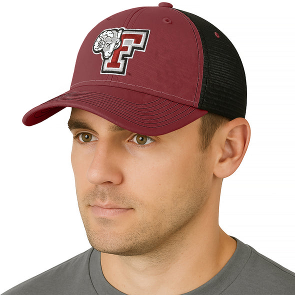 Fordham University Sideline Trucker Hat One-Size (Maroon/Black)