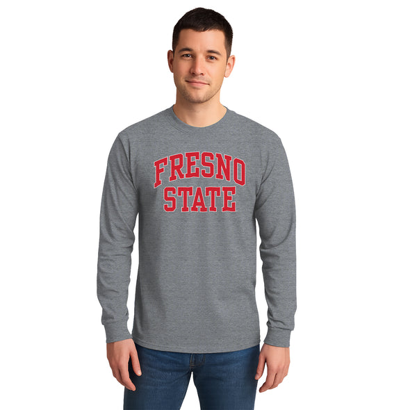 California State University Fresno Classic Long Sleeve T-Shirt (Charcoal Grey)