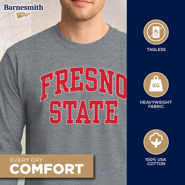 California State University Fresno Classic Long Sleeve T-Shirt (Charcoal Grey)