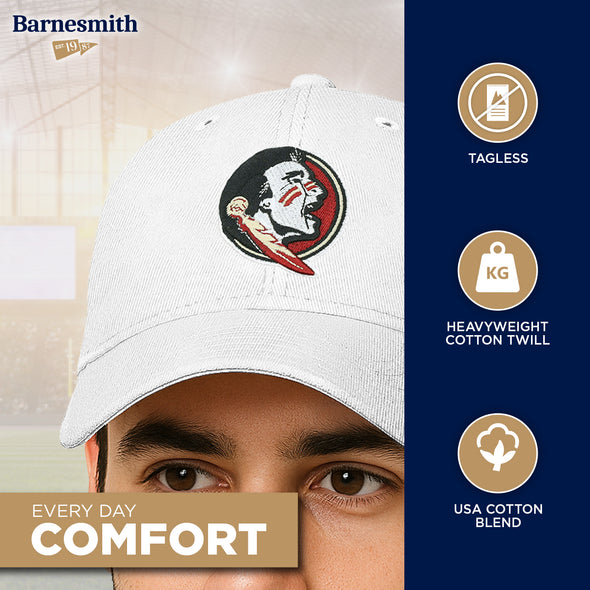 Florida State University Spirit Baseball Hat One-Size (White)