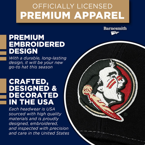 Florida State University Sideline Trucker Hat One-Size (Black/White)