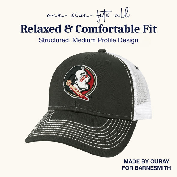 Florida State University Sideline Trucker Hat One-Size (Black/White)