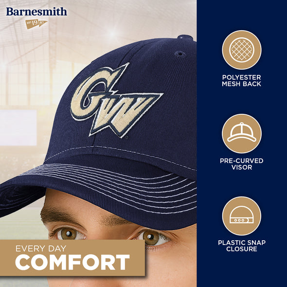 George Washington University Sideline Trucker Hat One-Size (Navy/White)
