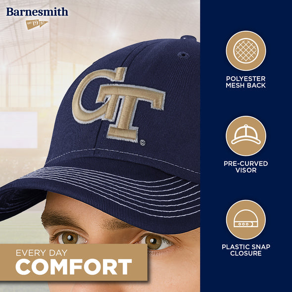 Georgia Institute of Technology Sideline Trucker Hat One-Size (Navy/White)