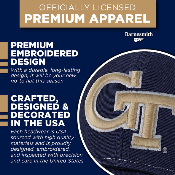 Georgia Institute of Technology Sideline Trucker Hat One-Size (Navy/White)