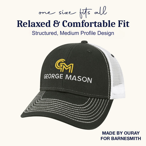 George Mason University Sideline Trucker Hat One-Size (Black/White)