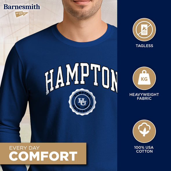 Hampton University Heritage Long Sleeve T-Shirt (Royal Blue)