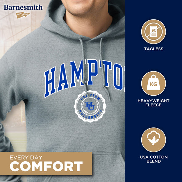 Hampton University Heritage Hooded Sweatshirt (Charcoal Grey)