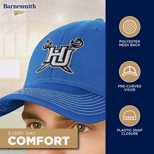 Hampton University Sideline Trucker Hat One-Size (Royal/White)