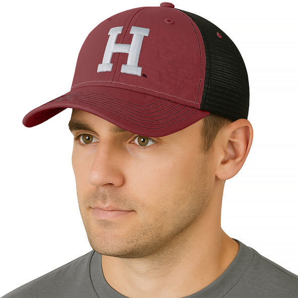 Harvard University Sideline Trucker Hat One-Size (Maroon/Black)