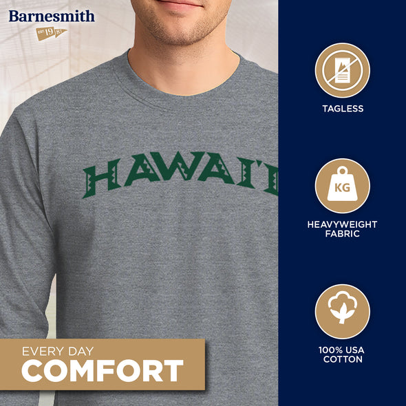 University of Hawaii Classic Long Sleeve T-Shirt (Charcoal Grey)