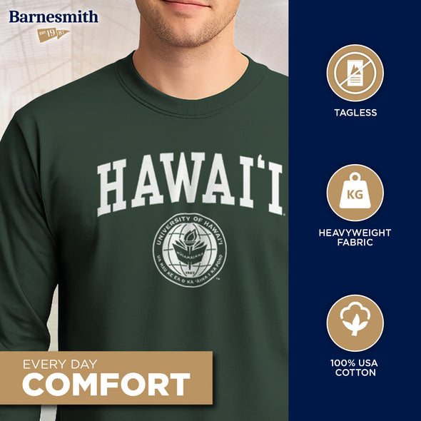 University of Hawaii Heritage Long Sleeve T-Shirt (Hunter Green)