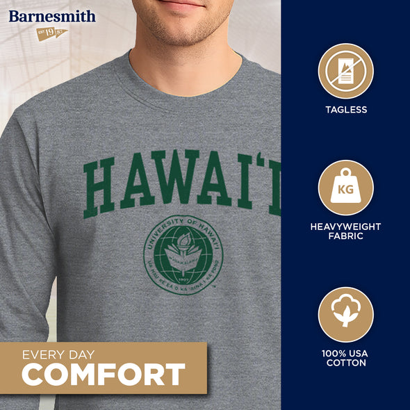 University of Hawaii Heritage Long Sleeve T-Shirt (Charcoal Grey)