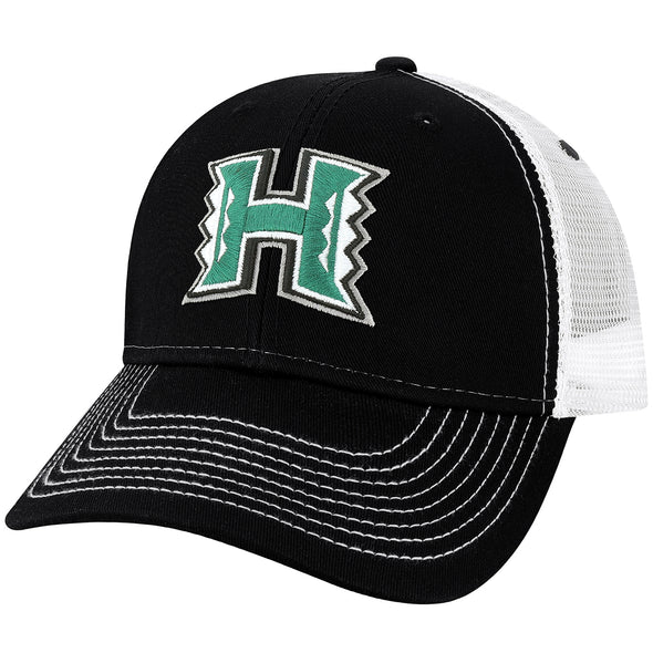 University of Hawaii Sideline Trucker Hat One-Size (Black/White)