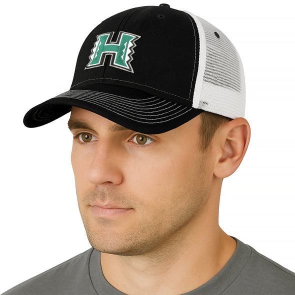 University of Hawaii Sideline Trucker Hat One-Size (Black/White)