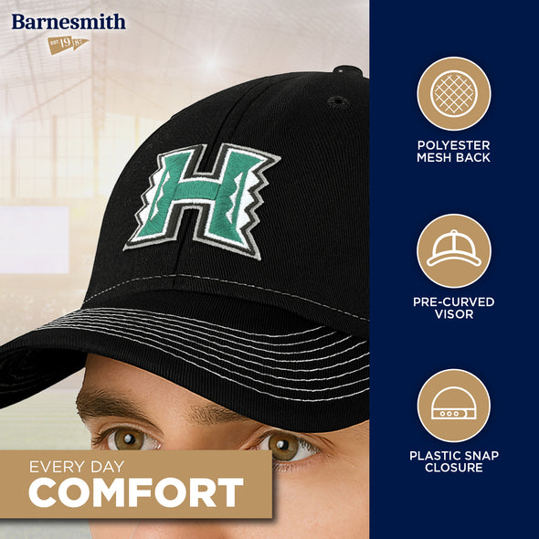 University of Hawaii Sideline Trucker Hat One-Size (Black/White)