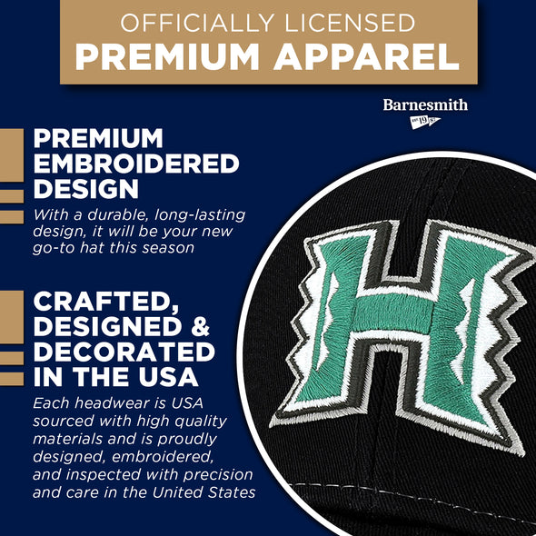 University of Hawaii Sideline Trucker Hat One-Size (Black/White)