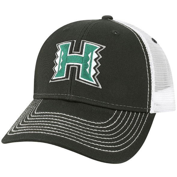 University of Hawaii Sideline Trucker Hat One-Size (Black/White)