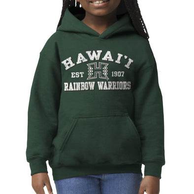 University of Hawaii Youth Hooded Sweatshirt (Hunter Green)