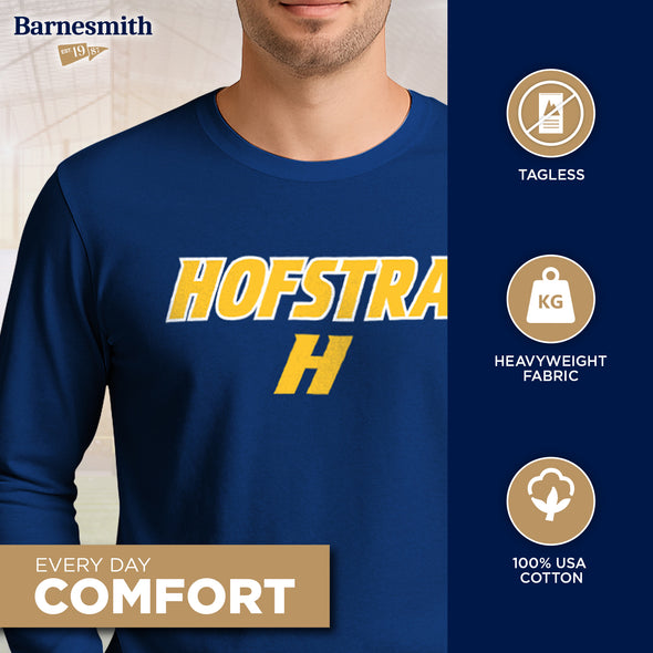 Hofstra University Heritage Long Sleeve T-Shirt (Navy)