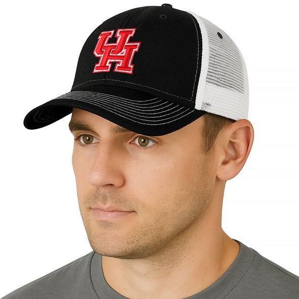 University of Houston Sideline Trucker Hat One-Size (Black/White)