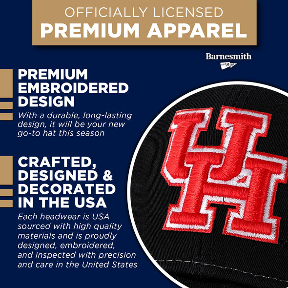 University of Houston Sideline Trucker Hat One-Size (Black/White)