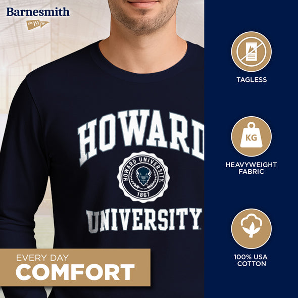 Howard University Heritage Long Sleeve T-Shirt (Navy)