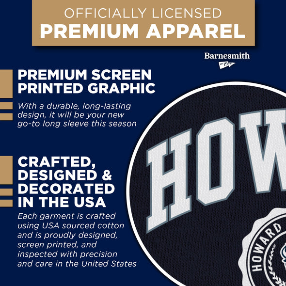 Howard University Heritage Long Sleeve T-Shirt (Navy)