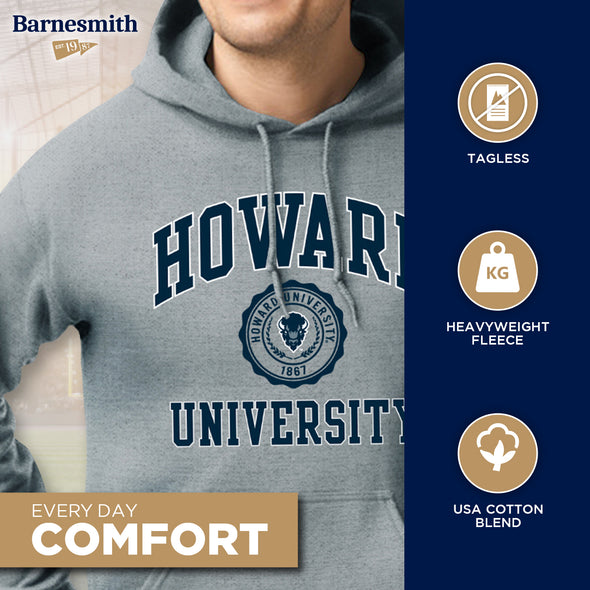Howard University Heritage Hooded Sweatshirt (Charcoal Grey)