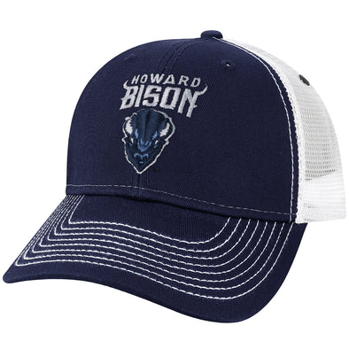 Howard University Sideline Trucker Hat One-Size (Navy/White)