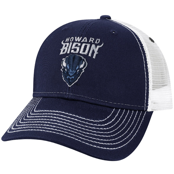 Howard University Sideline Trucker Hat One-Size (Navy/White)
