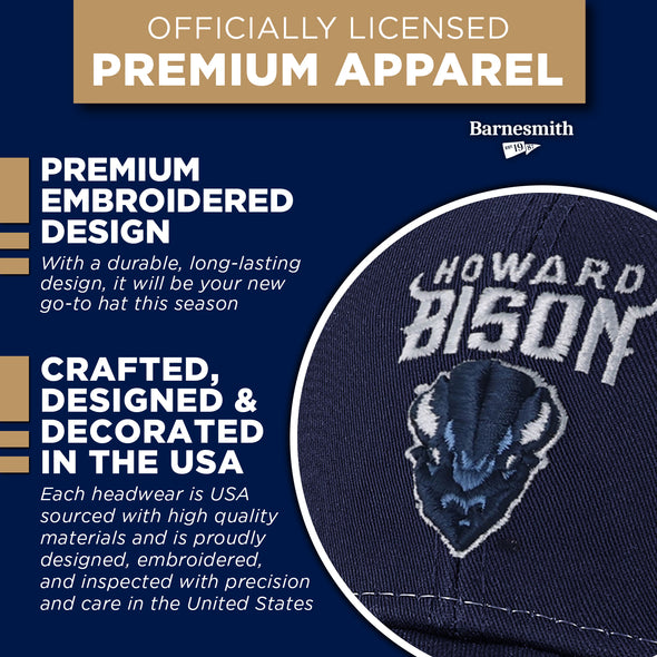 Howard University Sideline Trucker Hat One-Size (Navy/White)