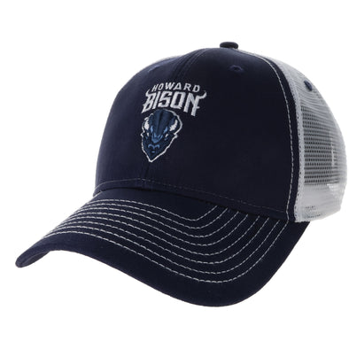 Howard University Sideline Trucker Hat One-Size (Navy/White)