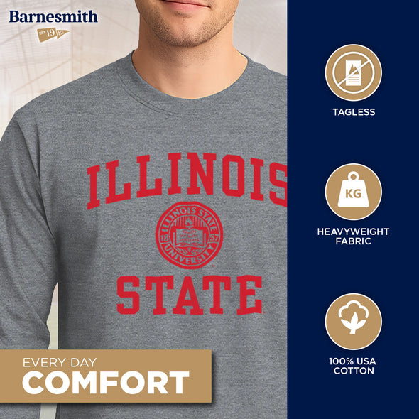 Illinois State University Heritage Long Sleeve T-Shirt (Charcoal Grey)