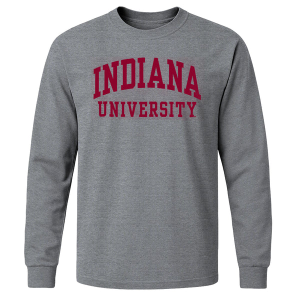 Indiana University Classic Long Sleeve T-Shirt (Charcoal Grey)
