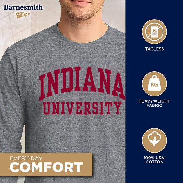 Indiana University Classic Long Sleeve T-Shirt (Charcoal Grey)