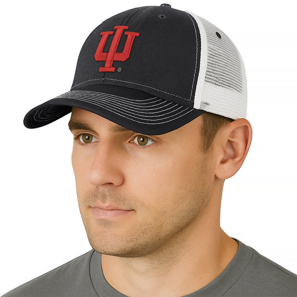 Indiana University Sideline Trucker Hat One-Size (Dark Gey/White)