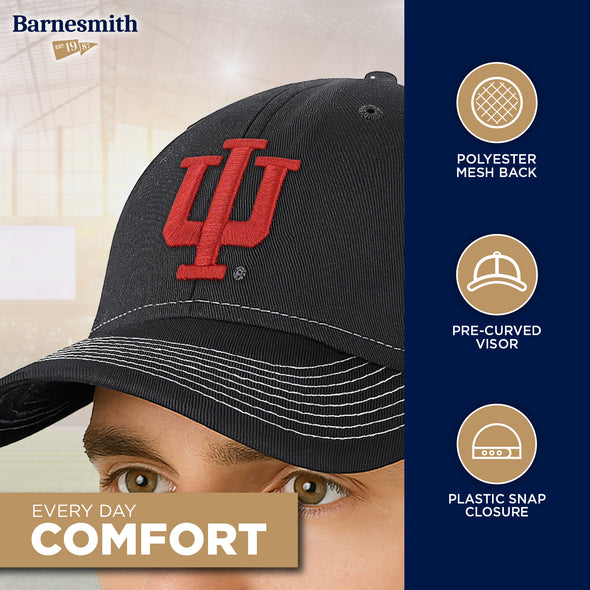 Indiana University Sideline Trucker Hat One-Size (Dark Gey/White)